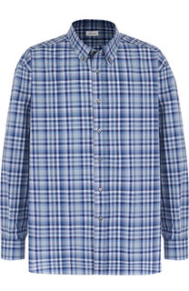 Хлопковая рубашка с воротником button down Brioni