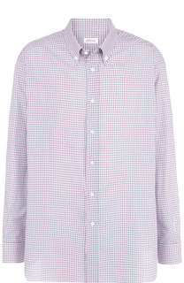 Хлопковая рубашка с воротником button down Brioni