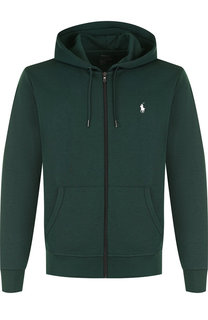 Хлопковая толстовка на молнии с капюшоном Polo Ralph Lauren