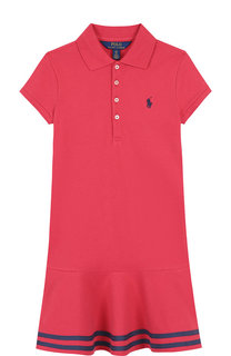 Хлопковое мини-платье с контрастной отделкой Polo Ralph Lauren