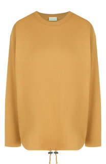 Однотонный хлопковый пуловер с круглым вырезом Dries Van Noten