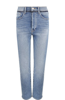Укороченные джинсы прямого кроя с потертостями Frame Denim