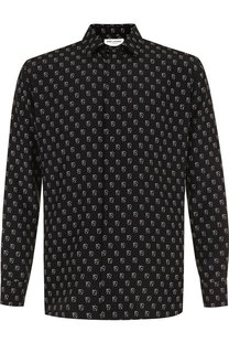 Шелковая рубашка с принтом Saint Laurent