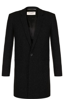 Однобортное шерстяное пальто Saint Laurent