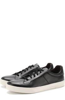 Кожаные кеды на шнуровке Ermenegildo Zegna