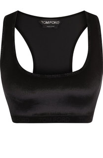 Укороченный однотонный топ с логотипом бренда Tom Ford