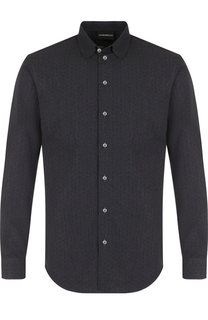 Хлопковая сорочка с воротником кент Emporio Armani