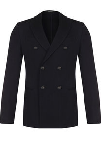 Шерстяной двубортный пиджак Emporio Armani
