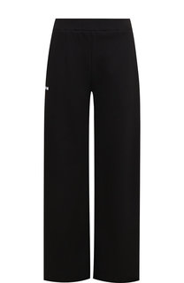 Хлопковые брюки свободного кроя с логотипом бренда MSGM