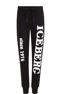 Хлопковые джоггеры с логотипом бренда Iceberg