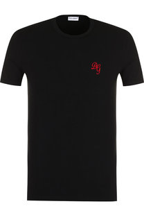 Однотонная хлопковая футболка Dolce & Gabbana