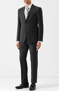 Шерстяной костюм с однобортным пиджаком Emporio Armani