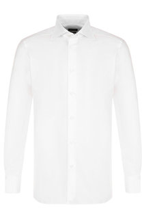 Хлопковая сорочка с воротником акула Ermenegildo Zegna