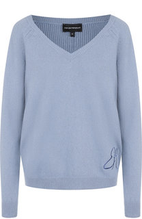 Однотонный пуловер с V-образным вырезом Emporio Armani