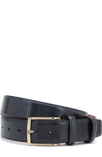 Кожаный ремень с металлической пряжкой Santoni
