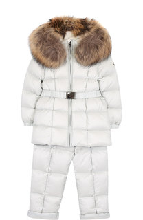 Комплект из пуховой куртки и комбинезона на подтяжках Moncler Enfant