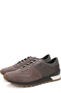 Комбинированные кроссовки на шнуровке Kiton
