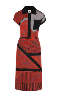 Вязаное платье-миди с полупрозрачными вставками M Missoni