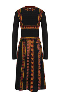 Вязаное платье-миди с декоративной вышивкой M Missoni