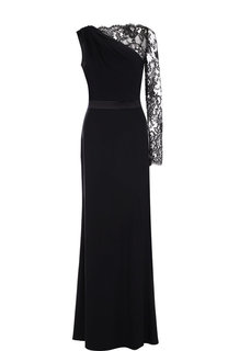 Приталенное платье-макси с кружевной отделкой Alexander McQueen