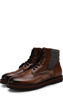 Кожаные ботинки с брогированием на шнуровке W.Gibbs