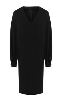 Однотонное платье с V-образным вырезом Escada