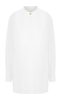 Однотонная хлопковая блуза с контрастной пуговицей Escada Sport
