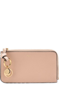 Кожаный футляр для карт Alphabet с отделением на молнии Chloé