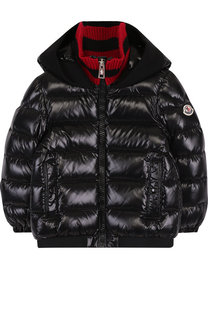 Стеганая куртка на молнии с капюшоном Moncler Enfant