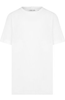Однотонная хлопковая футболка с круглым вырезом Helmut Lang