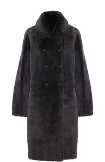 Двубортное меховое пальто Emporio Armani