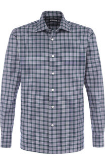 Хлопковая рубашка в клетку Kiton