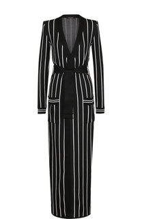 Кардиган с поясом и накладными карманами Balmain