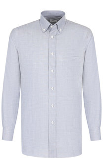 Хлопковая сорочка с воротником button down Brioni