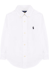 Хлопковая рубашка с воротником button down Ralph Lauren