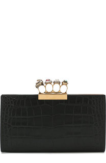 Клатч Skull из кожи с тиснением Alexander McQueen