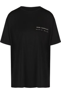 Однотонная футболка с круглым вырезом и надписью Mm6