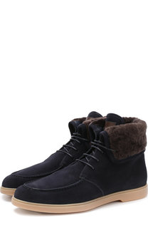 Кожаные ботинки с внутренней меховой отделкой Santoni