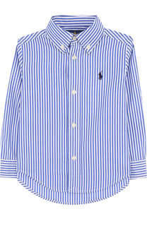 Хлопковая рубашка с воротником button down Ralph Lauren