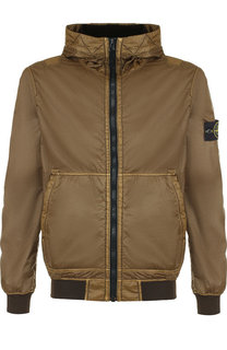 Бомбер на молнии с капюшоном Stone Island