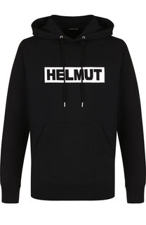 Хлопковое худи с принтом Helmut Lang