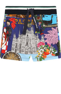 Хлопковые шорты с поясом на кулиске Dolce & Gabbana