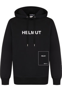 Хлопковое худи с логотипом бренда Helmut Lang