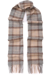 Кашемировый шарф в клетку с бахромой Johnstons Of Elgin