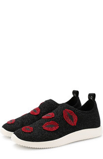 Текстильные кроссовки Alena Bouche с аппликациями Giuseppe Zanotti Design