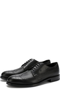 Однотонные кожаные дерби с брогированием Tod’s Tods