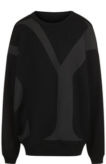 Хлопковый пуловер свободного кроя с круглым вырезом Yohji Yamamoto