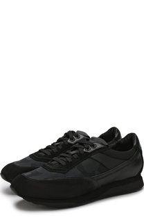 Комбинированные кроссовки на шнуровке Santoni