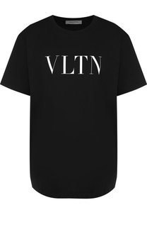 Хлопковая футболка с логотипом бренда Valentino