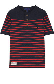 Хлопковая футболка в полоску Polo Ralph Lauren